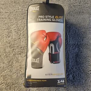 Red and Black Pro Style Elite Training Gloves 14oz by Everlast